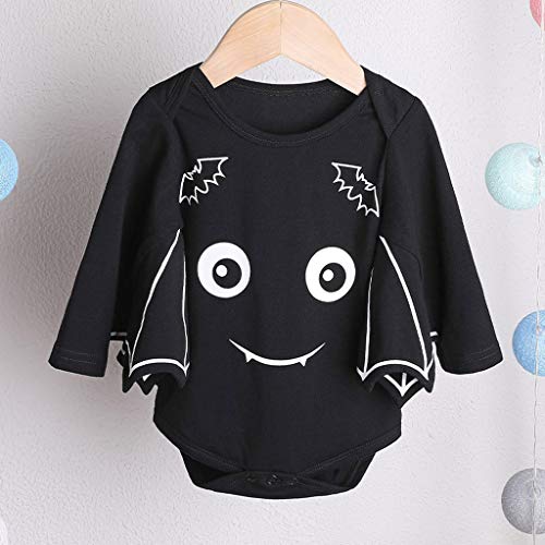 Infant Boys Girls Halloween Bat Wings Romper Tops Hat Cosplay Costume Outfits Set - Thumbnail 3
