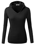 J.TOMSON Women's Basic Pullover Slim Fit Hoodie with Kangaroo Pockets