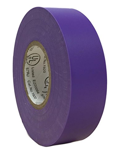 TradeGear Single Roll Purple Electrical Tape Matte, Colored Durable Adhesive, Waterproof PVC, Rubber Resin, UL Listed, 60' x Â¾â€œx 0.07", Suitable for Use At No More Than 600V and 80Â°C