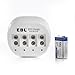 EBL 2 Pack High Volume 600mAh 9V 6F22 Lithium-ion Rechargeable Battery with 4 Bay 9V Li-ion Battery Charger