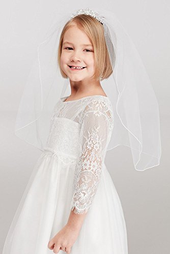 Flower Girl Mini Tiara Veil with Comb Style FG9100, White
