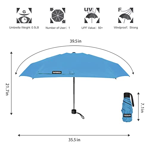 Yoobure Small Mini Umbrella with Case Light Compact Design Perfect for