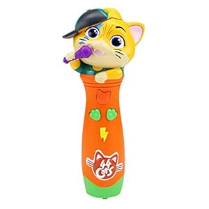 Smoby 44 Gatos Micrófono con 4 Músicas, Luces y Sonidos, Función Recording + 5 años 7600520126