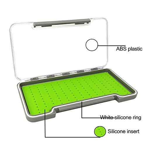 Aventik Fly Fishing Boxes Silicone Super Slim Fishing Storage Fishing