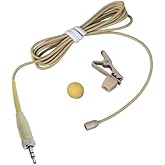 Beige Lapel Lavalier Microphone for Sennheiser EW G3 G4 G5 Wireless Pocket System 3.5mm Lock Jack