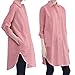 Women's 3/4 Sleeve Solid Loose Shirt Dress with 4 Pockets