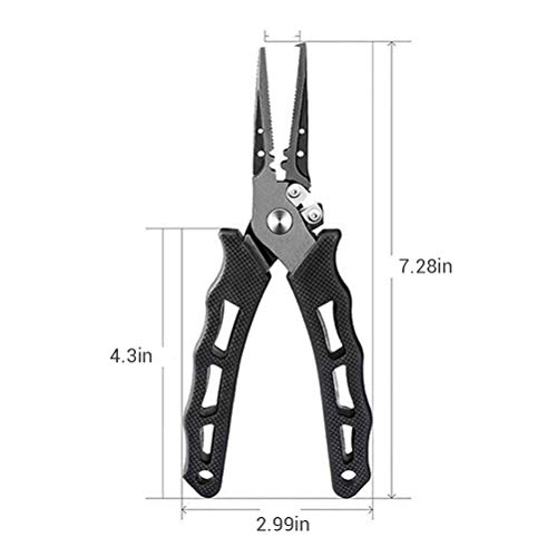 Auplew Angelzange Zangen Außen Multifunktionale Angeln Zangen Linie Cutter Hook Remover Tackle Edelstahl Anglerzange… – Bild 3