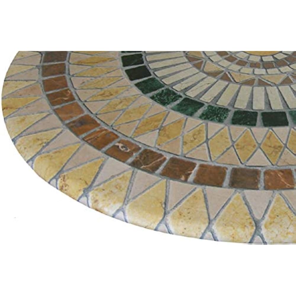 Mosaic Table Cloth Round 36 Inch 48 Elastic Edge Fitted Vinyl Cover