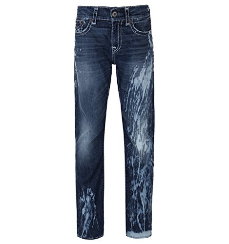 True Religion Men's Geno Relaxed Slim Super T Jeans w/Flaps in L.A. Basin