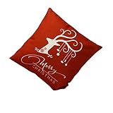 Beautyvan Comfortable Vintage Christmas Deer Sofa Bed Home Cushion Cover Decoration Festival Pillow Case (red)