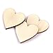 VORCOOL 50pcs 30mm Blank Heart Wood Slices Discs for DIY Crafts Embellishments (Wood Color)