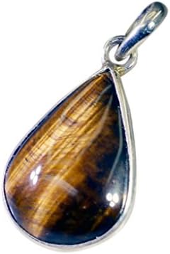 Riyo Gems Women's Tiger Eye Silver Custom Jewelry Formal Pendant L 1In Brown
