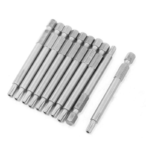 uxcell Replacing 4mm x 75mm T25 Electric Torx Security Screwdriver Bits 10Pcs