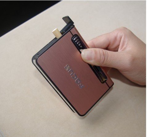 Stylish FOCUS 10 pack Automatic Loading Cigarette Case Dispenser With Built in Torch Lighter (BROWN COLOR)- FOR KING SIZE CIGARETTES (GD-1321 , FREE CAR sticky pad for Phone PDA MP3 MP4)