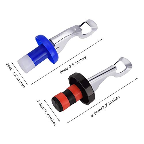 Dutch Brook 5 Packs Stainless Steel Wine Stoppers Bottle Stoppers,Wine Bottle Plug with Silicone,Reusable Wine Saver,Expanding Beverage Bottle Stopper,Wine Opener