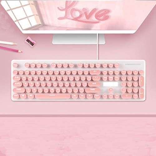 キーボード かわいいピンクのレトロスタイルのメカニカルハンドコンピュータキーボード 有線のエルゴノミックデザインスタイル ピンク プレゼント かわいいマウスパッド サイズ 44 13 3 Cm Color Pink 3 B07rvpcwl1 3 223円