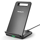 Fast Wireless Charger, TECHDOTY Qi Charge Wireless Charging Stand Compatible iPhone Xs Max/Xs /Xr/X/8/8 Plus, Galaxy S10/S10 Plus/Note 9/S9/Note 8/S8/ S7 S7 Edge/S6 Edge Plus/Note 5 (No AC Adapter)