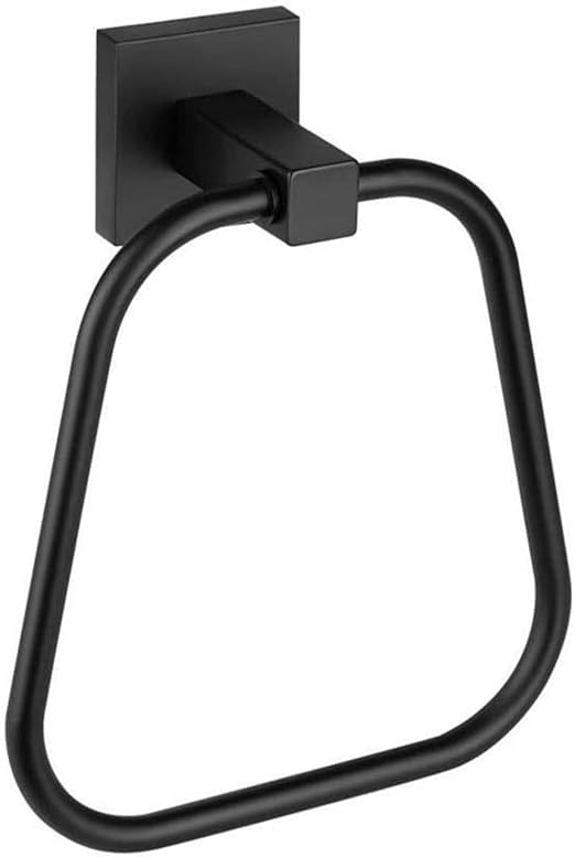 Matte Black Towel Ring for Bathroom, Kitchen Bath Hand Towel Holder Wall Mount Heavy Duty Stainless Steel