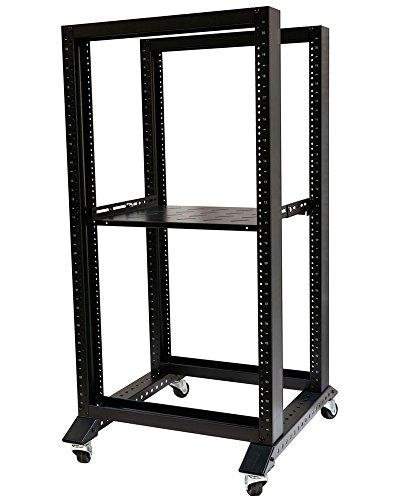 RAISING ELECTRONICS Open Rack 28U 4 Post Open Frame 19-Inch Data Network Desktop Server/Audio Rack