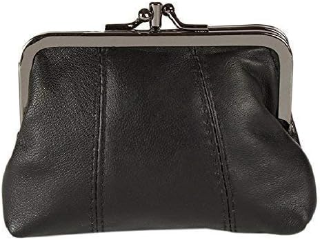 Lorenz Medium Leather Triple Framed Coin Purse - Black