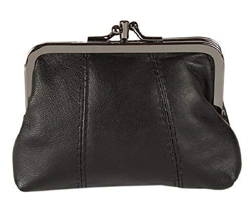 Lorenz Medium Leather Triple Framed Coin Purse - Black