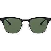 Ray-Ban RB3716 Clubmaster Metal Square Sunglasses for Men for Women | In Black, Black On Gold &amp; Gold Top on Black. Polarized options available. Metal frame.