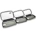 Damero Clear 3pcs/set Travel Carry Bag/Electronic Accessories Organizer/Packing Cubes (Dark Green)