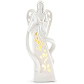 Napco Imports Decorative Light Up Tabletop Figurine 10.75 Inch Ceramic Praying Angel