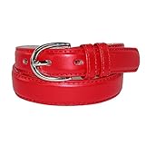 CTM® Girls Leather 3/4 inch Basic Dress Belt