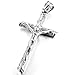 INBLUE Men's Stainless Steel Pendant Necklace Jesus Christ Crucifix Cross -with 23 Inch Chain