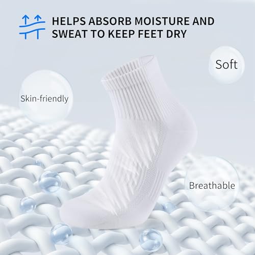 YORJOSOX Mens Sports Quarter Ankle Socks Trainer Running Athletic Socks for Men 9-12 6-9