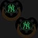 New York Yankees Glow in Dark 2-Pack Baby Pacifier Set - MLB Infant Pacifiers by Baby Fanatic