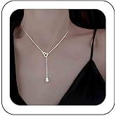 Ximdble Vintage Crystal Gourd Drop Y Necklace Crystal Pendant Necklace Boho Crystal Y Lariat Necklace Silver Gourd Choker Necklace Jewelry for Women