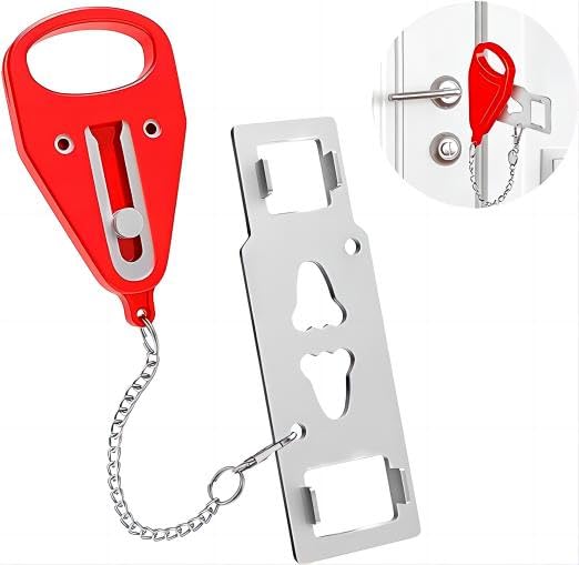 ADEGO Portable Door Lock – Door Latch Without Holes for Traveling with Safety – Door Lock Without Holes Anti-Theft for Travel, Hotel, Home, Apartment