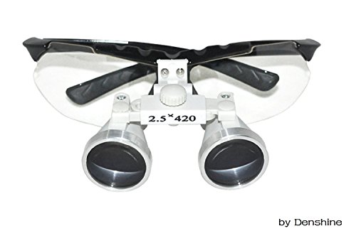 DenshineÂ® Brand New Black Dentist Dental Surgical Medical Binocular Loupes 2.5X 420mm Optical Glass Loupe