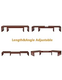 SUPERJARE   Soporte de monitor para ordenador portátil, TV y PC, multifuncional, Café nogal
