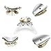 Bememo 36 Pieces 3D Nail Art Rhinestones Crystal Glass Metal Gem Stones Manicure Studs Nail Tips for Nail Art DIY (Style 1)