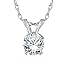 1/2 ct Solitaire Round Diamond 14k White Gold Pendant & 18