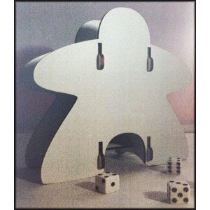 Knockdown dice tower: meeple - white by blue panther