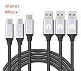 [3Pack] USB C Cable, USB Type C to USB A Data Sync and Charge Cord for Samsung Galaxy S9, Huawei P20 Mate10, MacBook 12