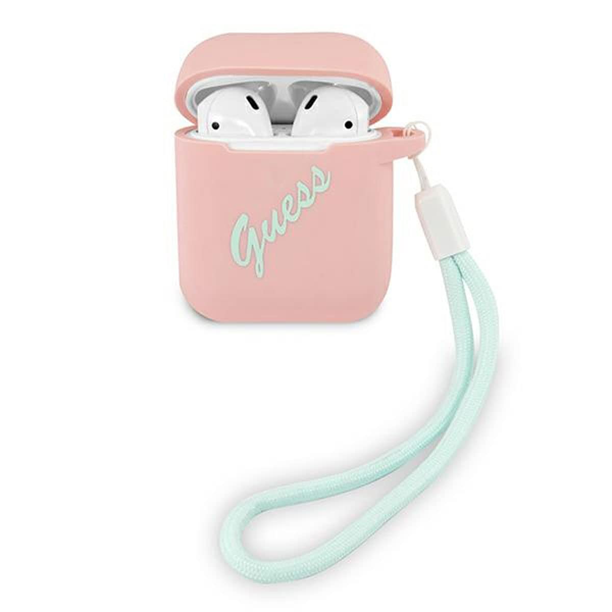 Guess Apple Airpods 1/2 Cover Case Vintage Pink/Turquoise