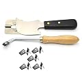 NEICOTOOLS Vinyl Flat Quarter Moon Knife with Weld Trim Guide and Flooring Hand Groover with 10pcs Replacement Blades For Trimming Welding Rod/Grooving PVC Vinyl Flooring Weld Tools Kit