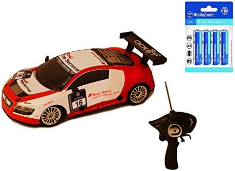 Best Christmas Gifts, Amazing Audi Inspired RC Sports Race Drift Car (Rd/Wt) w/ 2 extra tires and 8 AA Alkaline Batteries,Stocking Stuffers, Birthday & Christmas Gift Ideas for Boys - Age 3 and Up