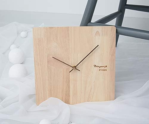 MTime Nordic Minimalism Wooden Wall Clock, 12" Modern Simple Quartz Clock Silent Non Ticking For Bedroom Kitchen-square