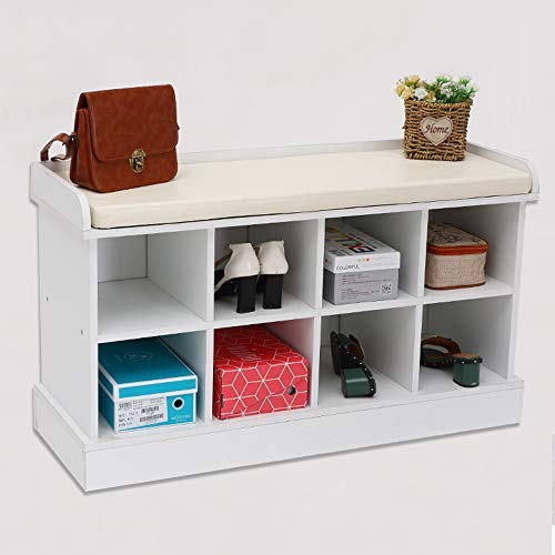 image for love furniture 8 Cubbies Shoe Entryway Bench Storage with Fireproof Cu