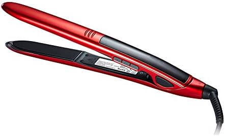 Winfuture WF118_ Hair Straightener_ Digital display 1-hour Smart shutdown, Negative Ion Nourishing the Hair, Red (red)