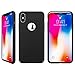 FlexGear Case for iPhone X 360 Slim Hard Case w Soft Touch Coating and Glass Screen Protector, Designed for iPhone X (Matte Black)