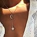 Victray Gold Necklaces Star Eye Layered Pendant Choker Necklace Chain Fashion Jewelry for Women and Girls (3)