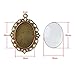 eBoot 25 Pieces Assorted Colors Pendant Trays Oval Bezels and 25 Pieces Glass Dome Tiles, Totally 50 Pieces