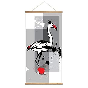 Hanging Poster with NO Mangetic Wood Frames Ink Abstract Animals Home Wall Canvas Prints Ready to Hang - 18"x36"